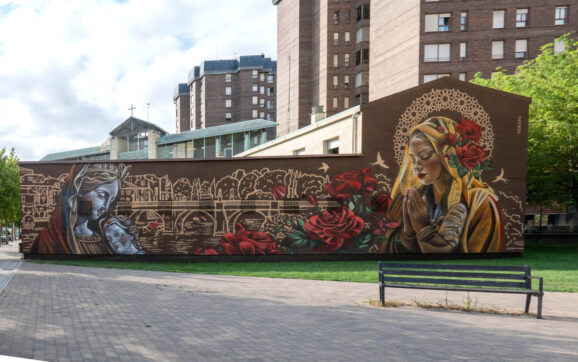 Santa Casilda de Miranda estrena un mural en una de sus fachadas