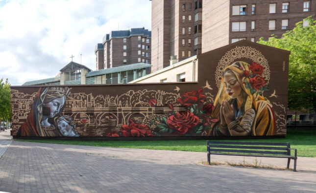 Santa Casilda de Miranda estrena un mural en una de sus fachadas