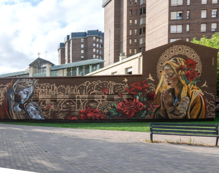 Santa Casilda de Miranda estrena un mural en una de sus fachadas