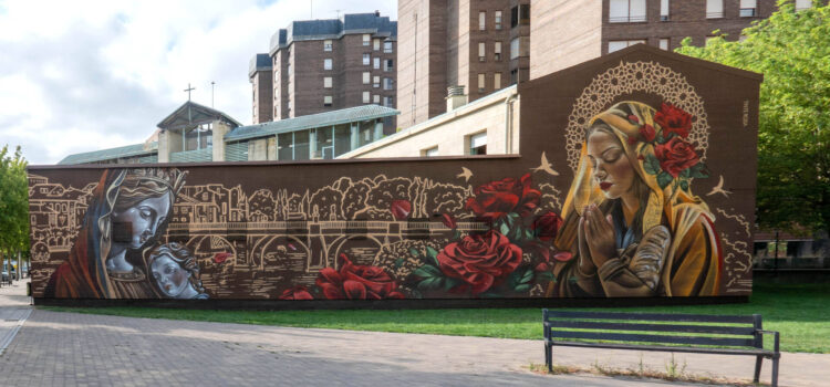 Santa Casilda de Miranda estrena un mural en una de sus fachadas