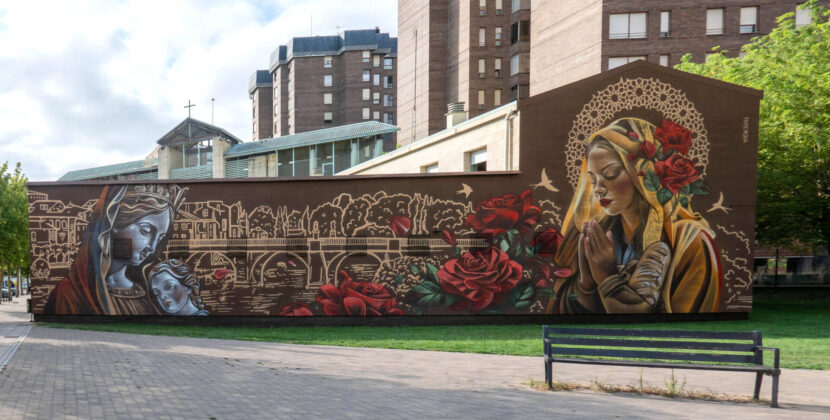 Santa Casilda de Miranda estrena un mural en una de sus fachadas