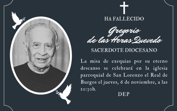 Fallece el sacerdote diocesano Gregorio de las Heras Quevedo