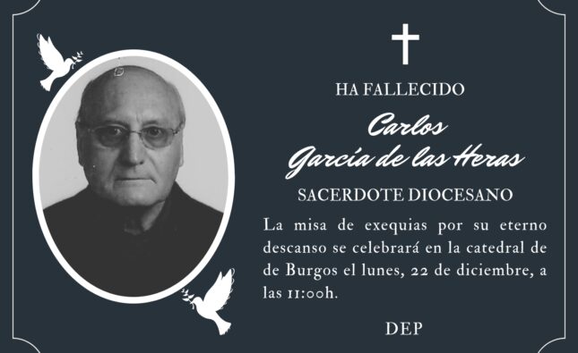 Fallece el sacerdote diocesano Carlos García de las Heras