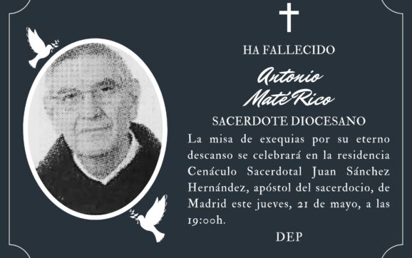 Fallece el sacerdote diocesano Antonio Maté Rico