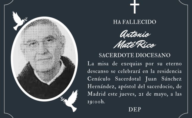 Fallece el sacerdote diocesano Antonio Maté Rico