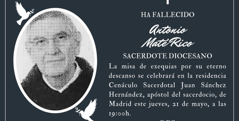 Fallece el sacerdote diocesano Antonio Maté Rico